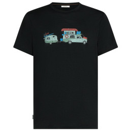 Maglietta da uomo Icebreaker Men Merino 150 Tech Lite SS Tee Transportage nero Black