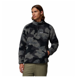 Maglione da uomo Columbia Rugged Ridge™ High Pile Half Zip nero Black Mod Camo