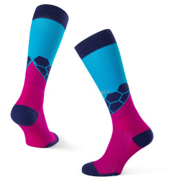 Calze a compressione Warg Runner W blu/rosa navy/pink