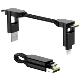 Cavo di ricarica e trasmissione Rolling Square inCharge X 6v1 nero black
