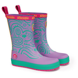 Stivali da pioggia per bambini Affenzahn Rainboot Vegan Plashy Owl viola Owl