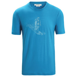 Maglietta da uomo Icebreaker Tech Lite II SS Tee Skiing Yeti azzurro Geo Blue