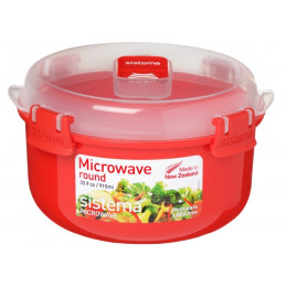 Ciotola con coperchio Sistema Round Microwave rosso red