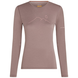 Maglietta sportiva da donna Icebreaker Women Merino 200 Oasis LS Crewe Rainer Ridge rosa Summit
