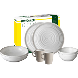 Set di stoviglie Brunner Savana Set tete-a-tete bianco