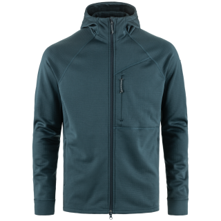 Felpa da uomo Fjällräven Abisko Grid Fleece Hoodie M blu Mountain Blue