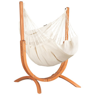 Sedile a dondolo con supporto La Siesta Udine Organic Latte beige/bianco latte