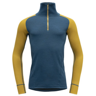 Maglione a collo alto da uomo Devold Duo Active Man Zip Neck giallo/blu Flood/Arrowwood