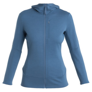 Felpa tecnica da donna Icebreaker Women Merino 260 Quantum IV LS Zip Hoodie blu Dawn