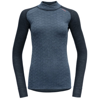 Maglietta sportiva da donna Devold Kvitegga Merino 230 Cross Neck blu scuro Ink