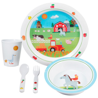 Set di piatti per bambini Brunner Farm 3+ bianco