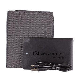 Portafoglio LifeVenture Rfid Charger Wallet with power grigio Grey