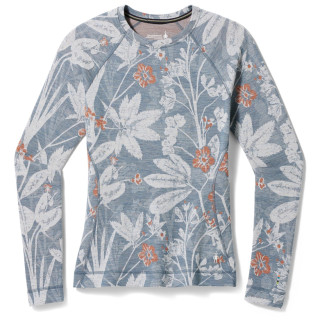 Maglietta sportiva da donna Smartwool W Classic Thermal Merino BL Crew Boxed azzurro Winter Sky Floral