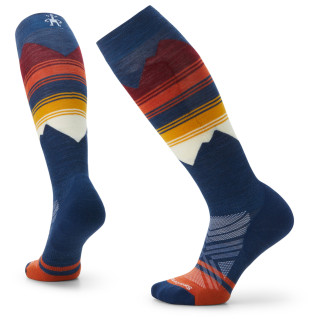 Calze da sci Smartwool W Ski Targeted Cushion Pattern OTC blu/arancio alpine blue