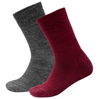 Calzini per bambini Devold Daily Merino Medium Sock 2Pk Kid rosso BEETROOT MIX