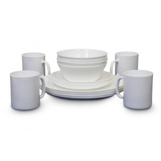 Set di stoviglie Vango Opal 16 Piece Dining Set bianco white