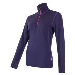 Felpa da donna Sensor Merino Upper krátký zip viola Purple