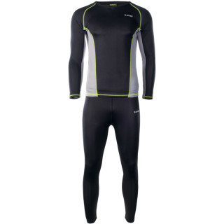 Intimo termico da uomo Hi-Tec Kamo set nero/grigio Black/FrostGray/LimePunch