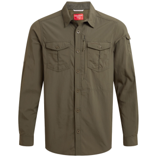 Camicia da uomo Craghoppers NosiLife Adventure Long Sleeved Shirt III verde Woodland Green