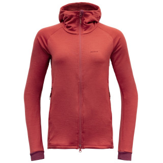 Felpa tecnica da donna Devold Nibba Merino Jkt Hood rosso Beauty