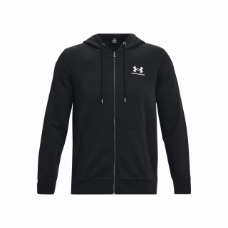 Felpa da uomo Under Armour Essential Fleece FZ Hood nero Black/White