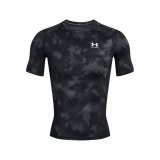 Maglietta funzionale da uomo Under Armour HG Armour Printed SS nero/grigio Black/White