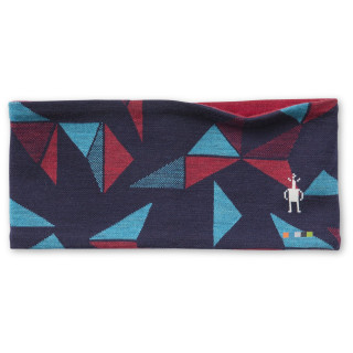 Fascia Smartwool Merino 250 Reversible Headband rosso/blu DeepNavyPinwheel