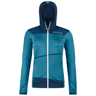 Felpa tecnica da donna Ortovox Fleece Light Hoody W blu mountain blue