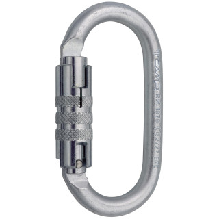 Moschettone Camp Steel Oval Pro 2Lock argento