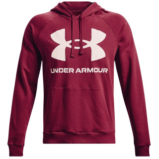 Felpa da uomo Under Armour Rival Fleece Big Logo HD rosso/bianco Black Rose / / Onyx White