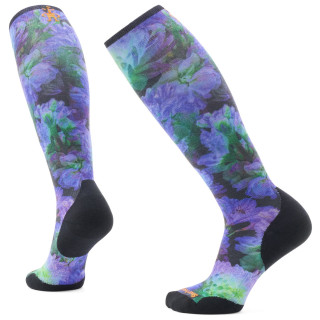 Calze da sci Smartwool W Ski Tc Electric Lotus Print Otc nero/blu Black