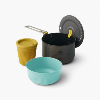 Set di stoviglie Sea to Summit Frontier UL One Pot Cook Set 1P 3 Piece 1.3L blu/giallo