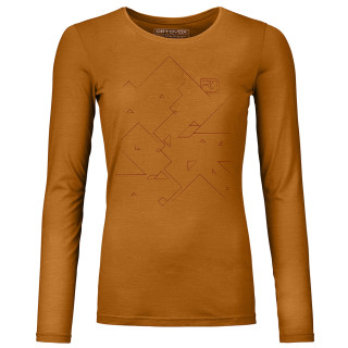 Maglietta da donna Ortovox 185 Merino Tangram Ls W arancione sly fox