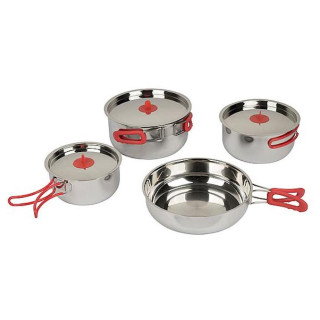 Set di stoviglie Bo-Camp Set Of Pans Travel 4 argento Silver