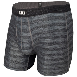 Boxer Saxx Hot Shot Boxer Brief Fly grigio/nero BlackHeather