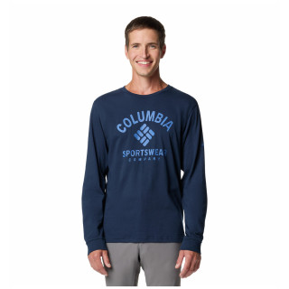 Maglietta da uomo Columbia Rockaway River™ Graphic Ls Tee blu scuro Coll Navy, Athletic Arch