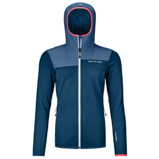 Felpa da donna Ortovox Fleece Plus Hoody W blu petrol blue