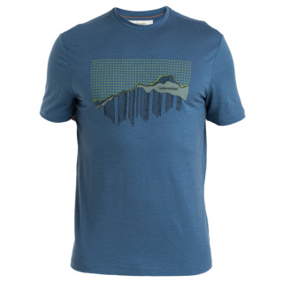 Maglietta da uomo Icebreaker Men Merino 150 Tech Lite III SS Tee Pinnacle Grid blu Dawn