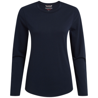 Maglietta da donna Craghoppers NosiLife Akona Long Sleeved Top blu scuro Blue Navy