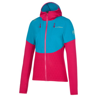 Felpa da donna La Sportiva Session Tech Hoody W blu/rosa Cerise/Crystal