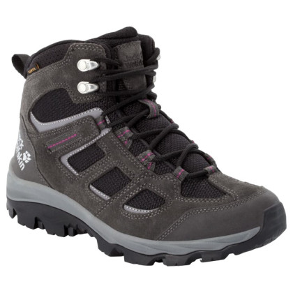 Scarpe da trekking da donna Jack Wolfskin Vojo 3 Texapore Mid W grigio scuro dark steel / purple