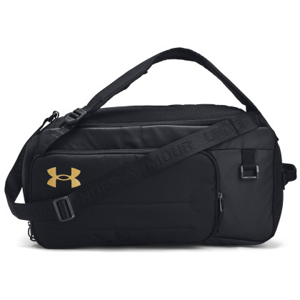 Borsa da viaggio Under Armour Contain Duo SM BP Duffle nero Black/Metallic Gold