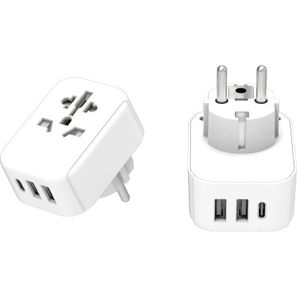 Adattatore LifeVenture World to Europe Travel Adaptor + USB