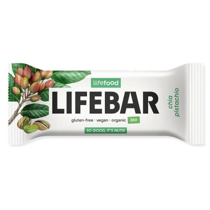 Barretta Lifefood Lifebar tyčinka pistáciová s chia RAW BIO 40 g