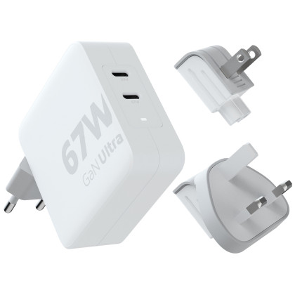 Caricatore Xtorm 67W GaN-Ultra Travel Charger + USB-C PD Cable bianco white
