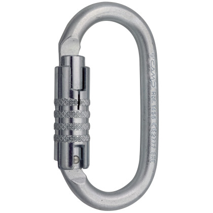 Moschettone Camp Oval Pro 3Lock argento