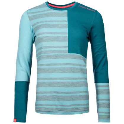 Maglietta sportiva da donna Ortovox W's 185 Rock'N'Wool Long Sleeve azzurro IceWaterfall