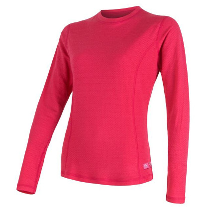 Maglietta da donna Sensor DF Merino wool dl.r. magenta rosa Magenta