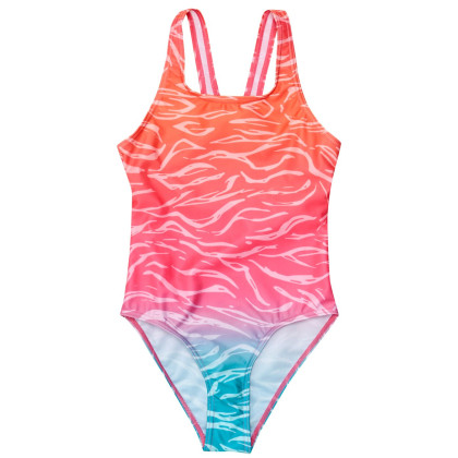 Costume da bagno per bambini Regatta Katrisse rosa/blu Satsuma Ombre Print