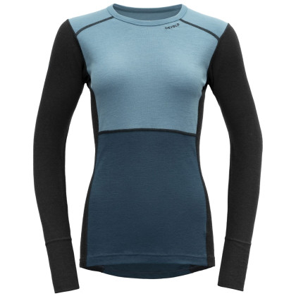 Maglietta sportiva da donna Devold Lauparen Merino 190 Shirt Wmn blu/azzurro Moon/Ink/Flood